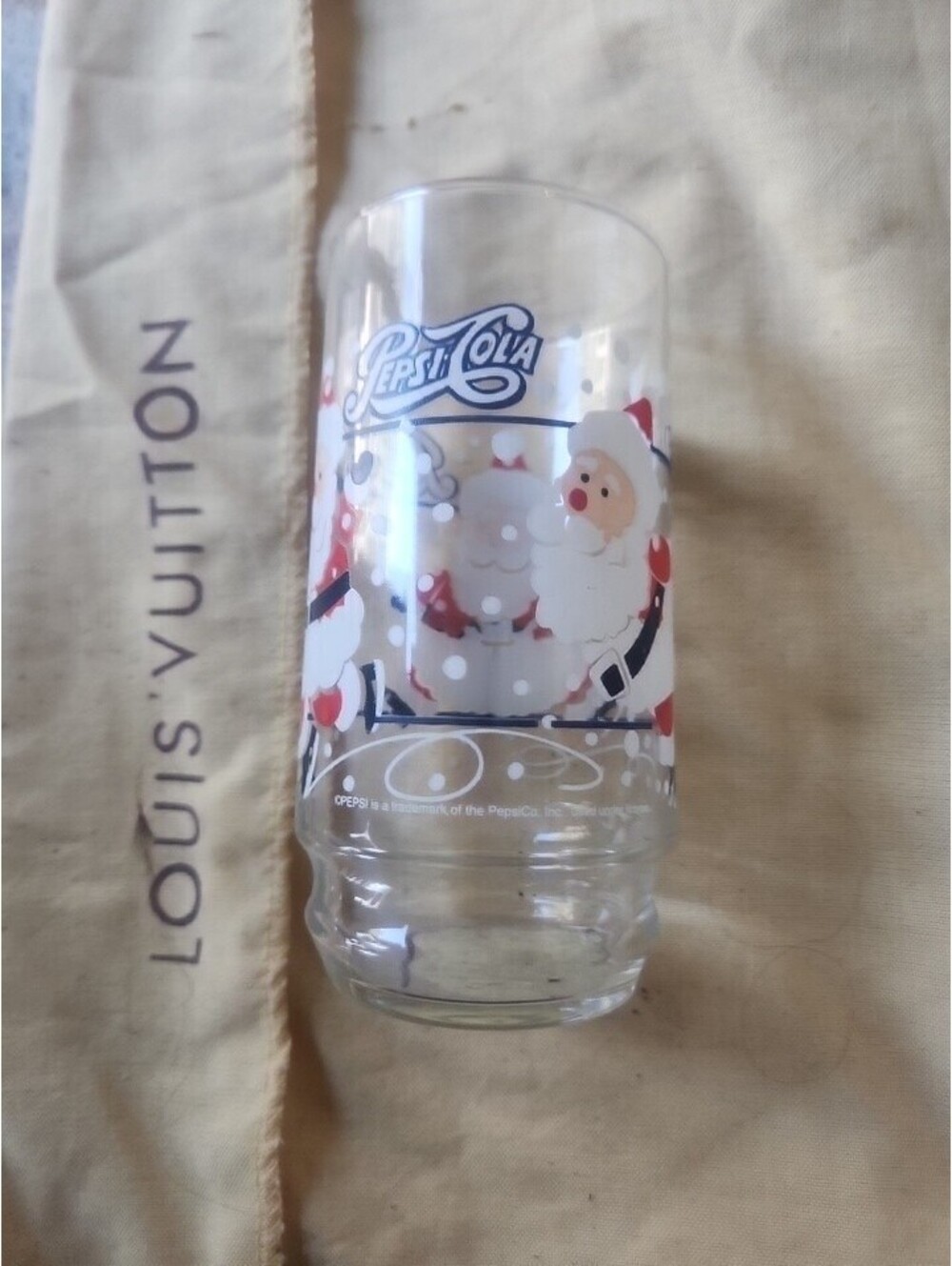 Vintage Christmas Pepsi-Cola Santa Claus Glass Holiday Tumbler